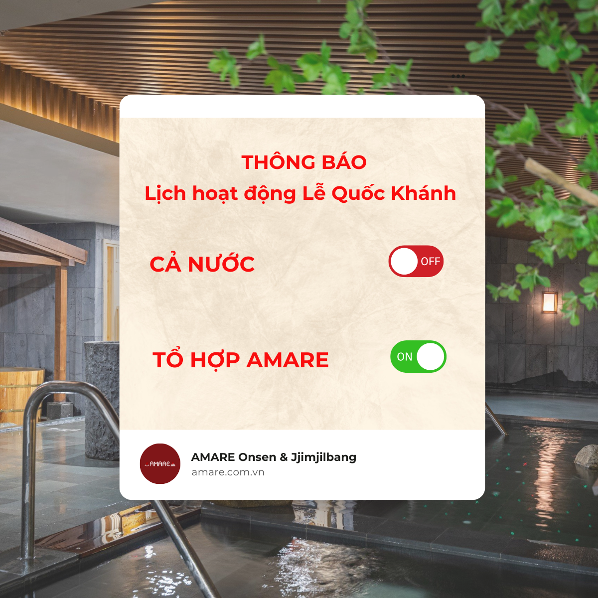 AMARE hoạt động xuyên lễ phục vụ nhu cầu chăm sóc sức khỏe của Quý khách