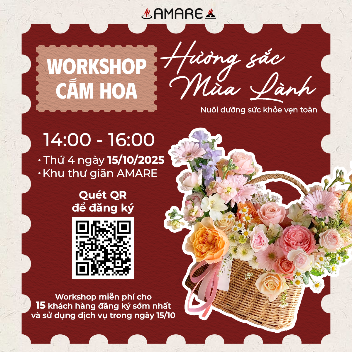 Workshop cắm hoa: Hương sắc mùa lành - Nuôi dưỡng sức khỏe vẹn toàn