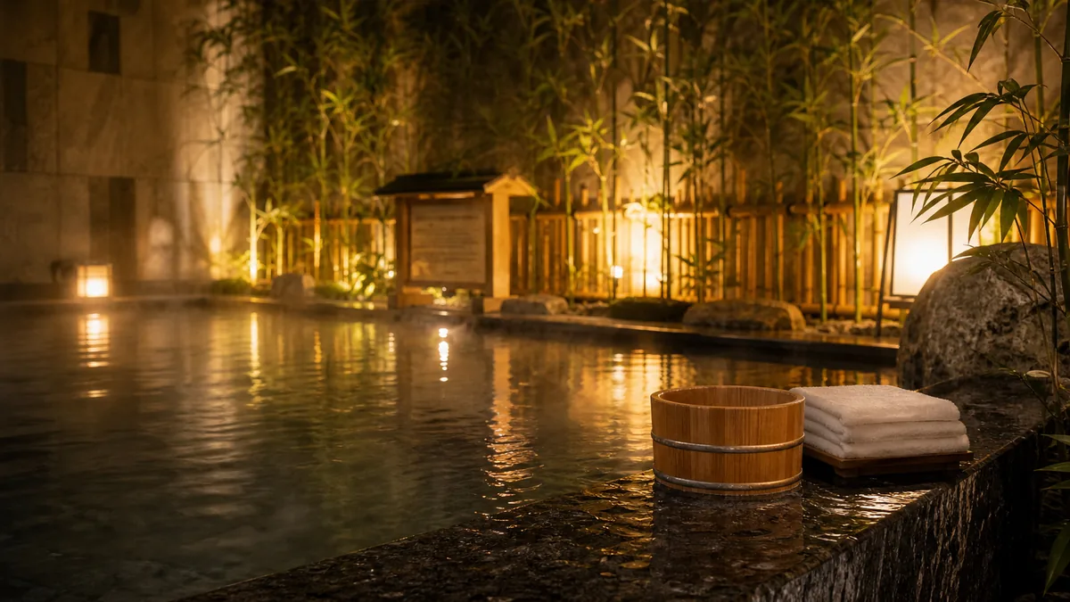 Bể khoáng nóng tạo cảm giác thư giãn nhẹ nhàng khi tắm Onsen tại AMARE