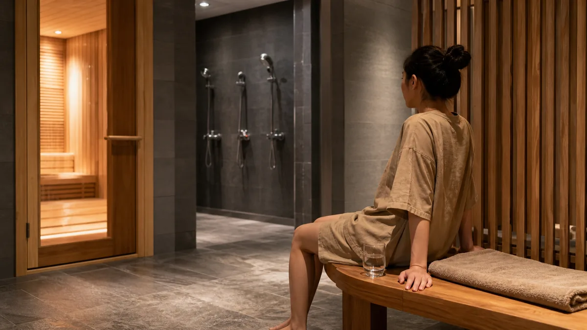 Khách nghỉ sau khi tắm lại và hạ nhiệt sau Jjimjilbang tại AMARE