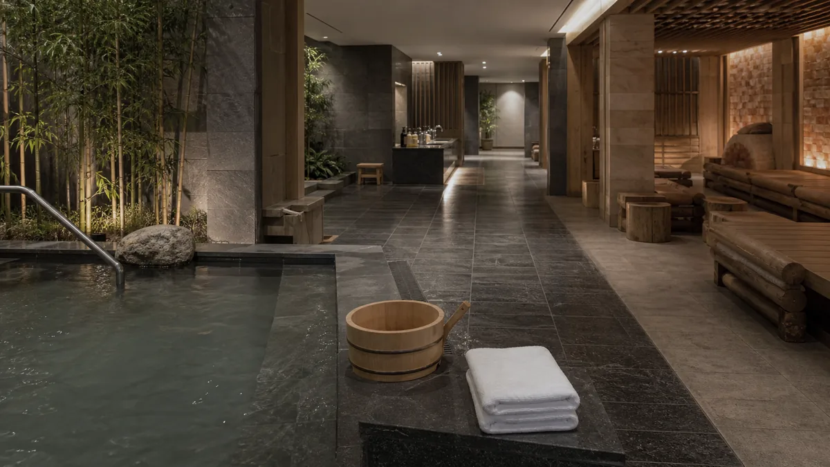 Khu bể Onsen và khu nghỉ Jjimjilbang gợi nhịp trải nghiệm khác nhau