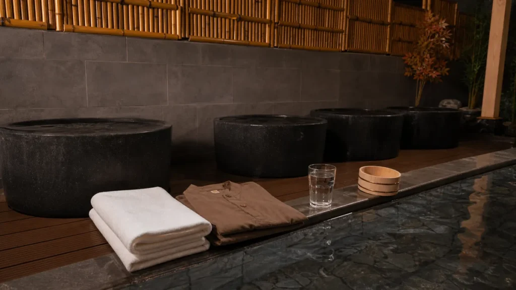 Không gian chuẩn bị trải nghiệm Onsen và Sauna tại AMARE