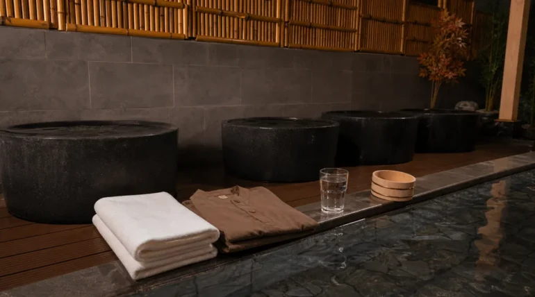 Không gian chuẩn bị trải nghiệm Onsen và Sauna tại AMARE