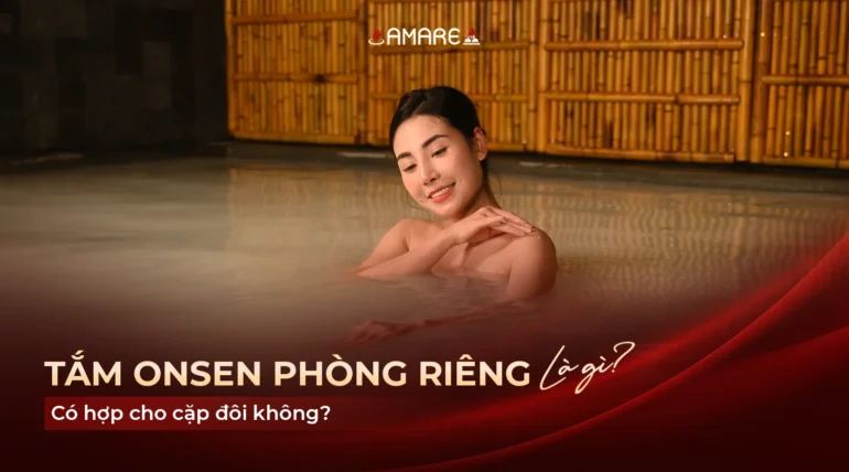Không gian bể Onsen trong bài tìm hiểu về tắm Onsen phòng riêng