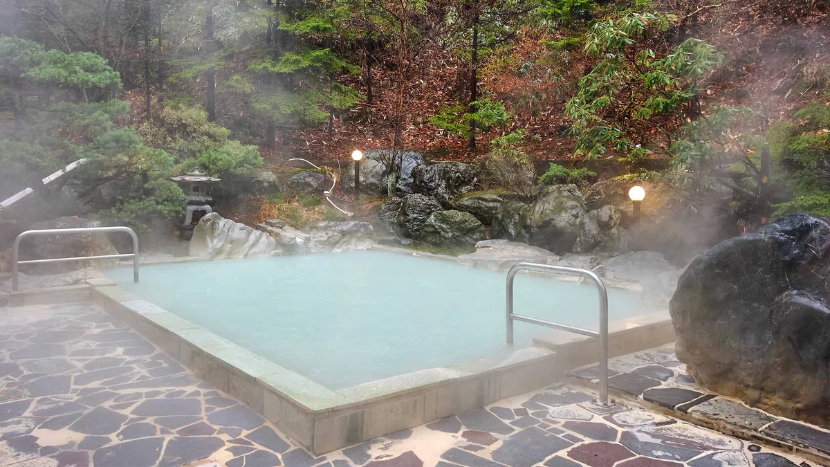 Khu tắm Onsen tại Noboribetsu, Nhật Bản