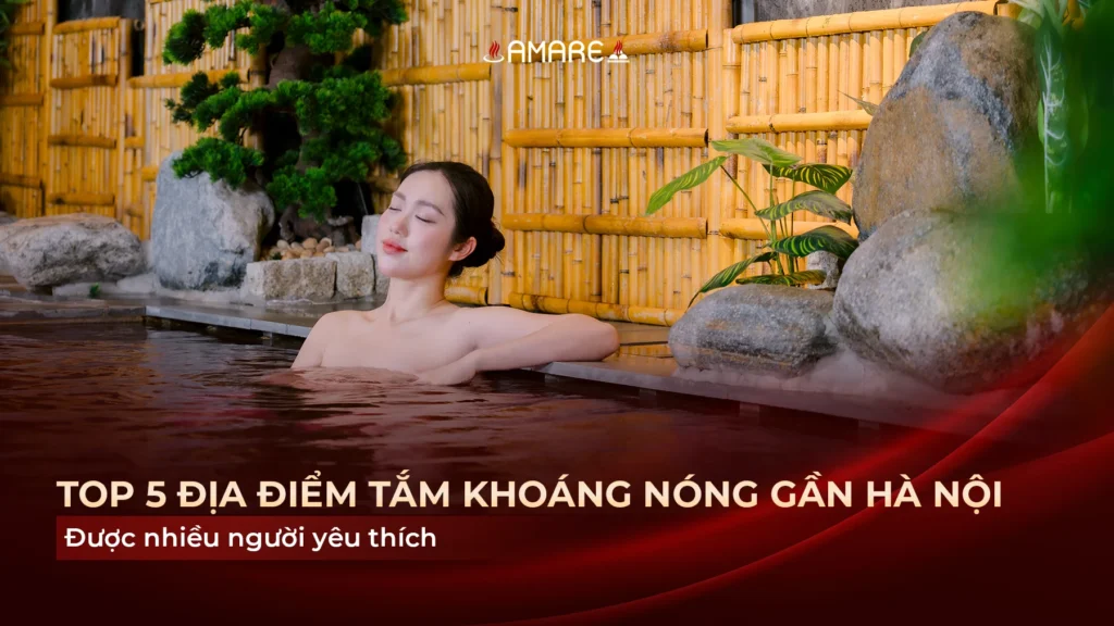 Khách hàng đang thư giãn tại địa điểm tắm khoáng nóng gần Hà Nội