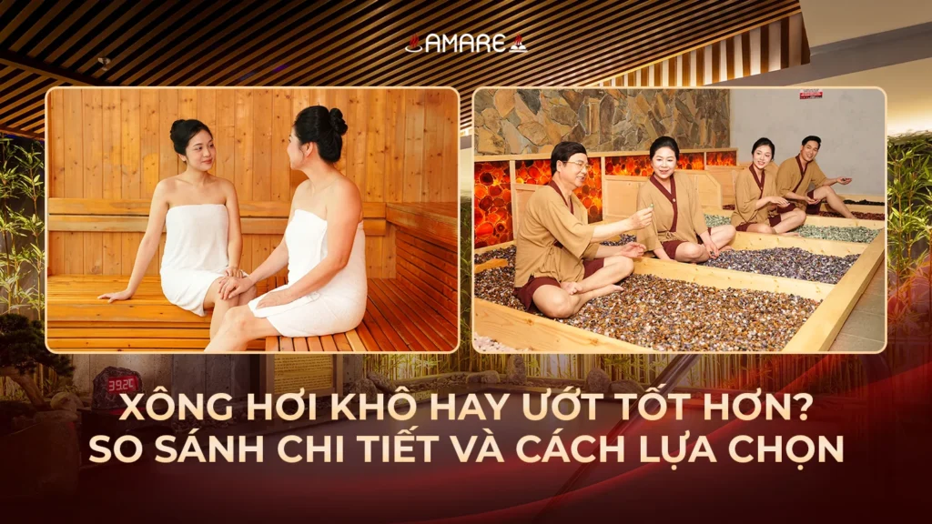 Khách hàng ở phòng xông hơi tại AMARE